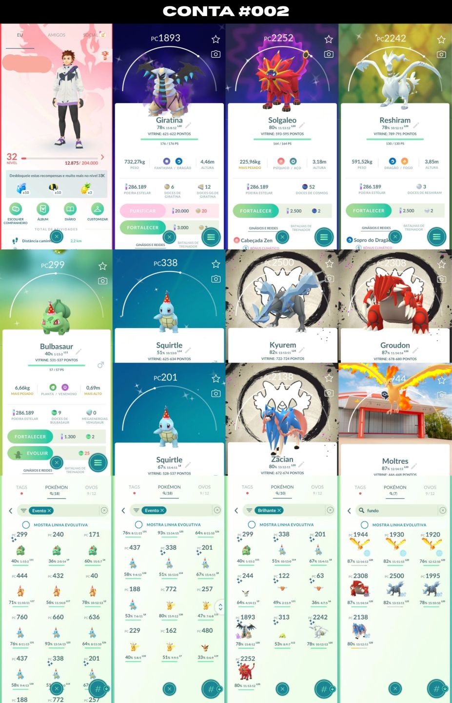 [PROMOÇÃO] CONTAS RARAS POKEMÓN GO LENDÁRIOS SHINYS, AVES DE GALAR, 100% E MAIS!