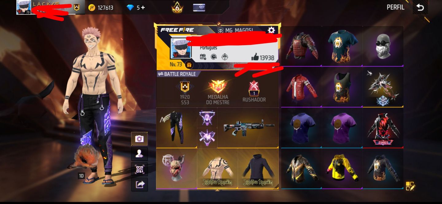 Conta free fire muito gemada primeiro passe e barbinha
