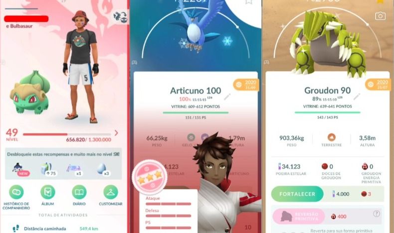 CONTA POKEMON GO LEVEL 49 | 130 LENDARIO | 77 BRILHANTE | 168 POKEMON IV 100