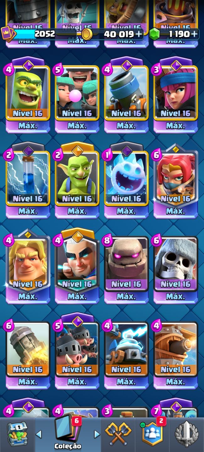 Conta Clash Royale Nível 2052 com 9 anos de Criação