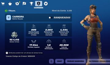 CONTA FORTNITE COM MAIS DE 1K ITENS.