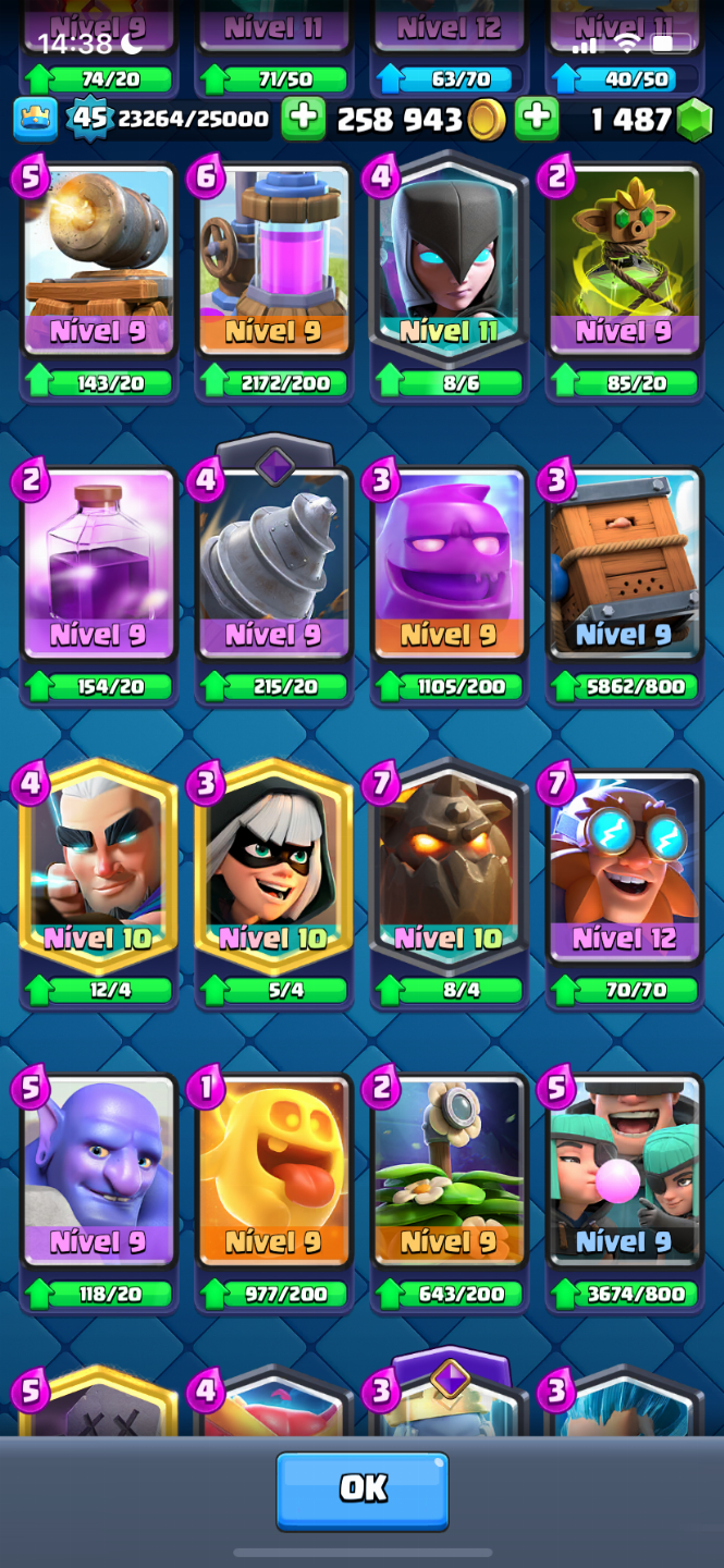 Conta Clash Royale, 8 ANOS, PASSE ATIVO, +16 EVOS, DECK LVL16, TORRE REI LVL16