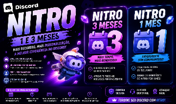 DISCORD NITRO | 1 E 3 MESES | ENTREGA RÁPIDA