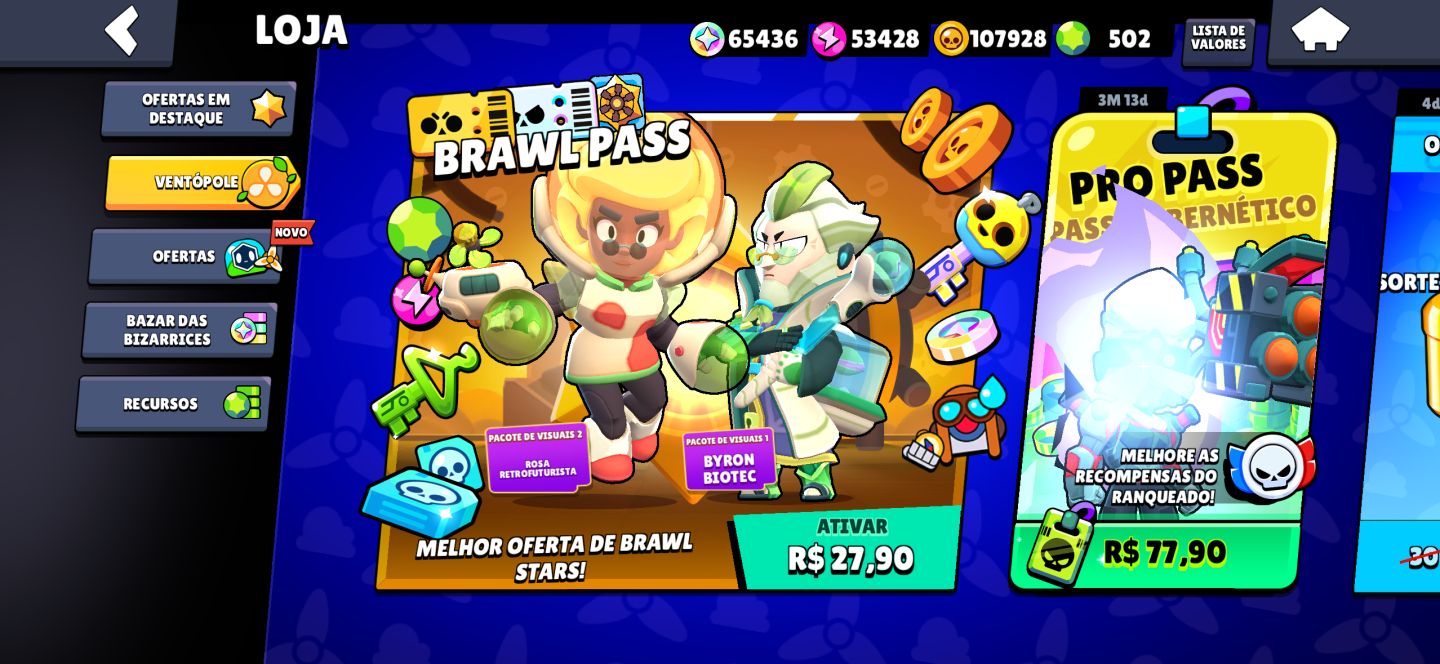 CONTA BRAWL STARS COMPLETA 35K TROFÉU(+600 gemas)