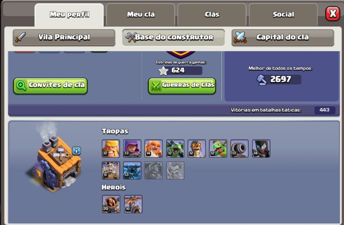Conta de Clash of Clans à Venda! CV13 FULL VÁRIOS OBSTÁCULOS (Son).