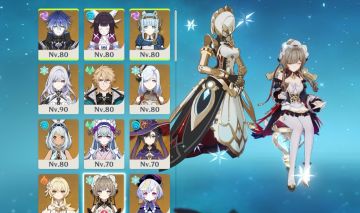 Sandrone, columbina, flins c1 + bis, Ineffa, skirk + bis, shenhe, mualani e +