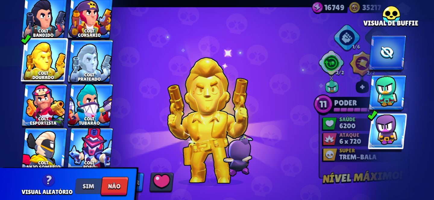 Conta criada em 2019, tem 18 skin de 300 gemas, 31 de 200, 195 de 150 e etc