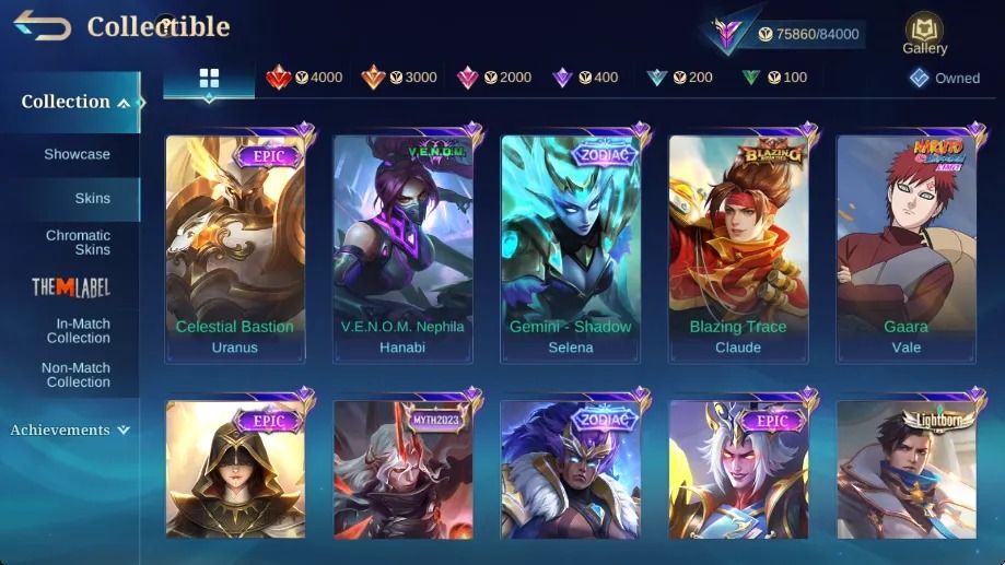 338 SKINS - FULL EMBLEMAS - FULL HEROIS
