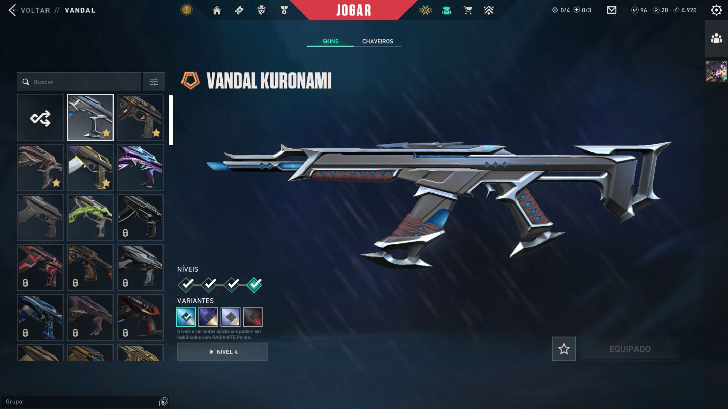 CONTA VALORANT | karambit saqueador + vandal kuronami/preludio/sublime e+