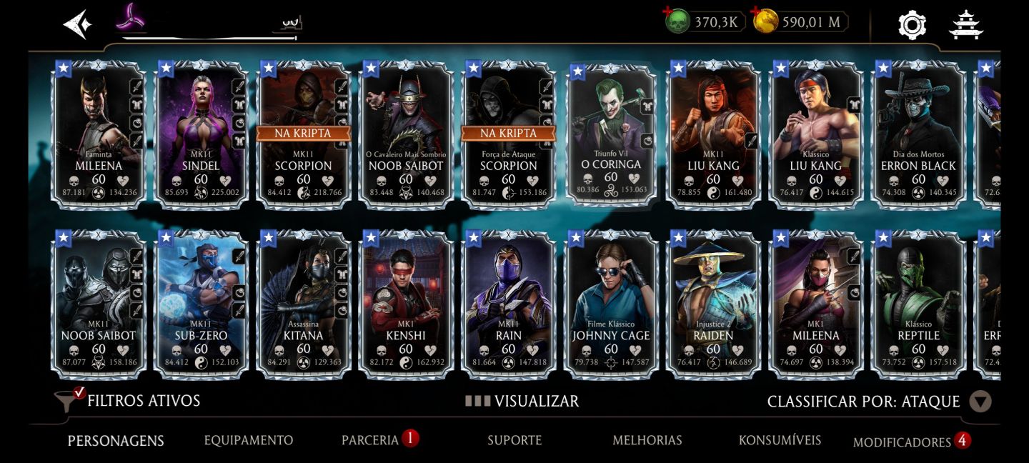 CONTA MK MOBILE END-GAME | 370K ALMAS | 101K RUBIS | FULL FX: DIAMANTE+ÉPICOS