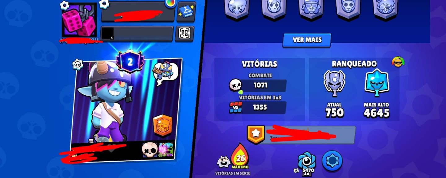 Brawl Stars | 25K Troféus | 79 Brawlers | 9 Skins Lendárias