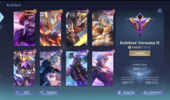 Conta Mobile Legends Lendary | 303 Skins | 133 Heróis | ALLSTARS MOSKOV