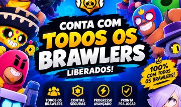 CONTA BRAWL STARS 100% FULL BRAWLERS (108/108) | 34K TROFÉUS | 2 PASSES A