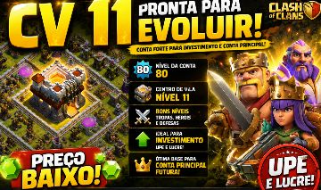 Conta de Clash of Clans | Centro de vila 11 | Nível 80 | Pronta pra Jogar |
