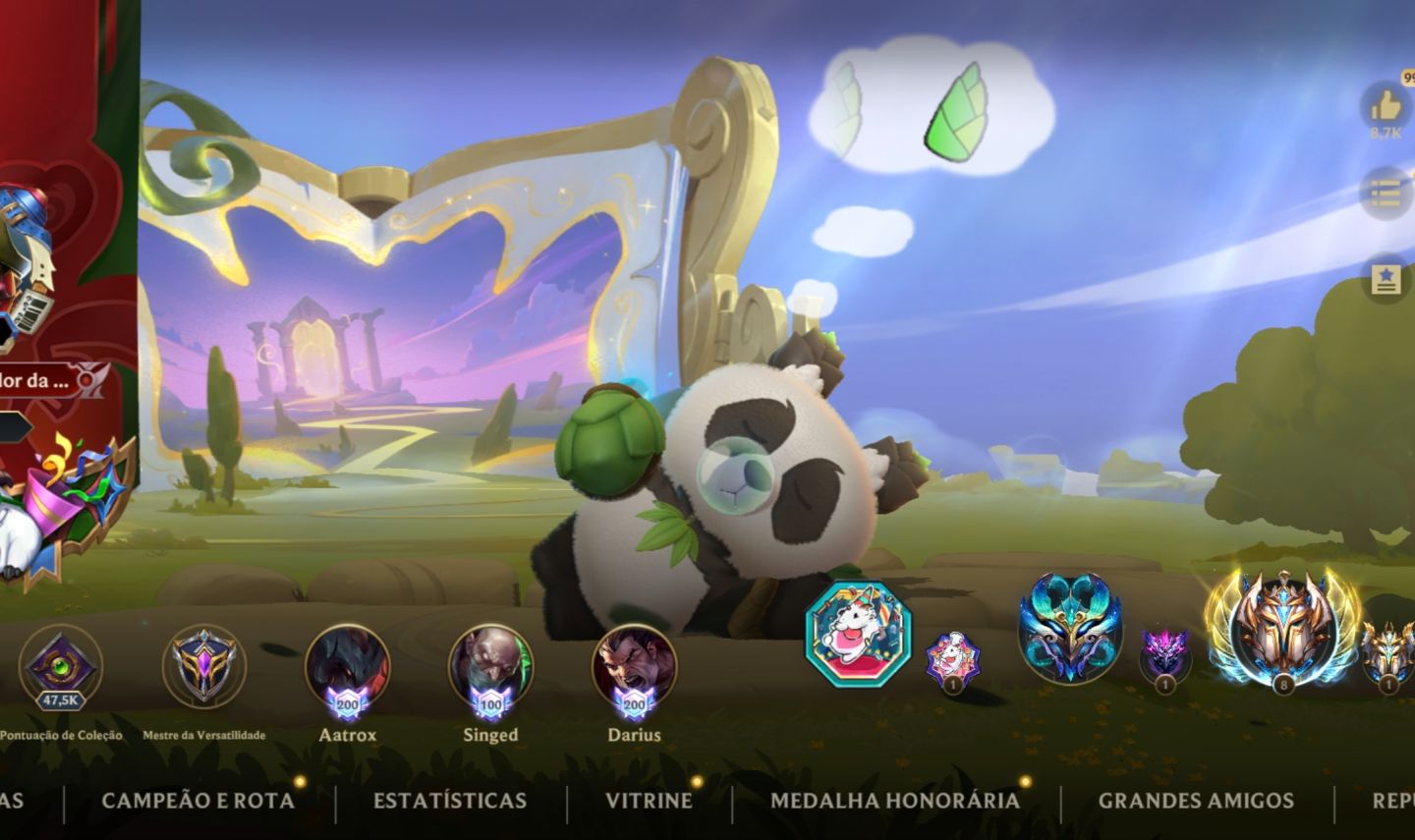 Conta Challenger, 47,5k de vitrine, main top e sup
