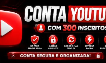 CONTA YOUTUBE CHANNEL 334 INSCRITOS