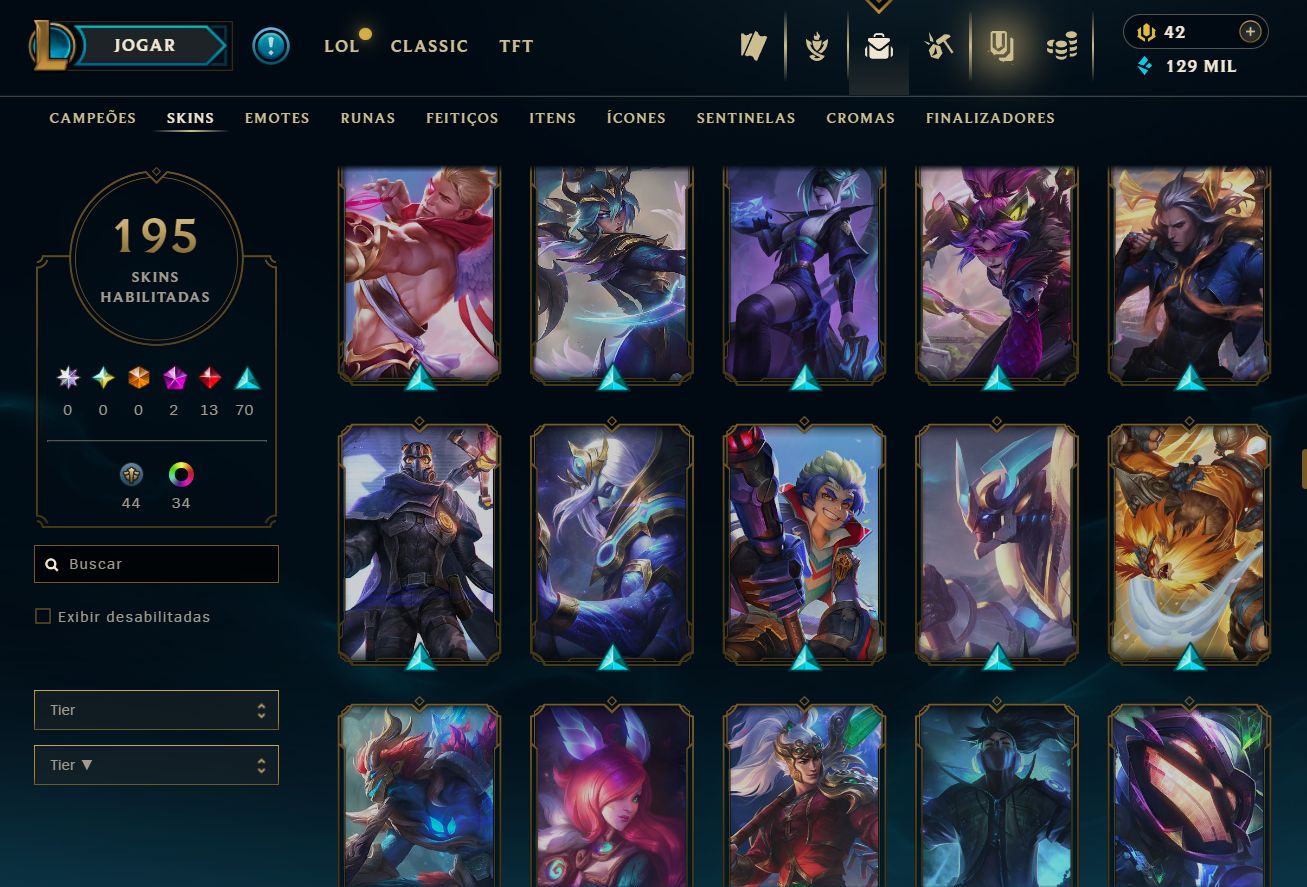 CONTA UNRANKED - 195 SKIN - FULL CHAMP + PREÇO BAIXISSIMO! - 100% SEGURA!