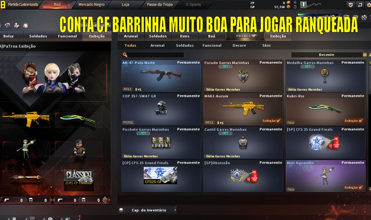 CONTA BARRINHA CROSSFIRE MUITO BOA PARA JOGAR RANQUEADA COD FX5