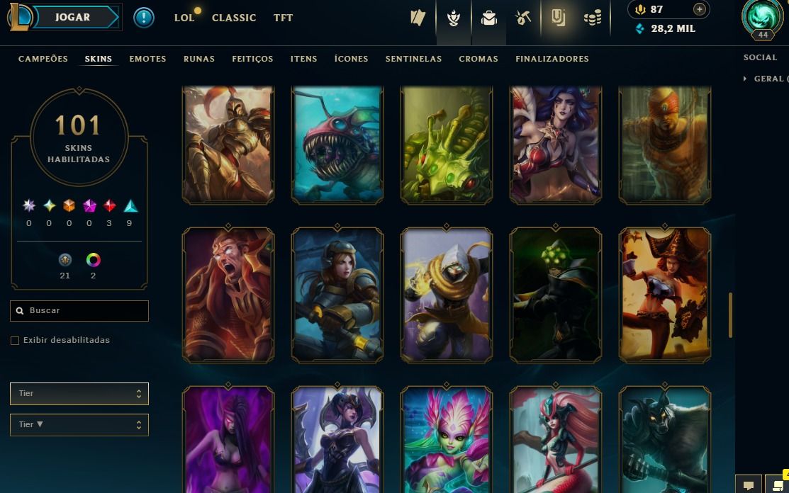 Full Acesso - 101 Skins - 150 Campeões - Level 44 - SEASON 2