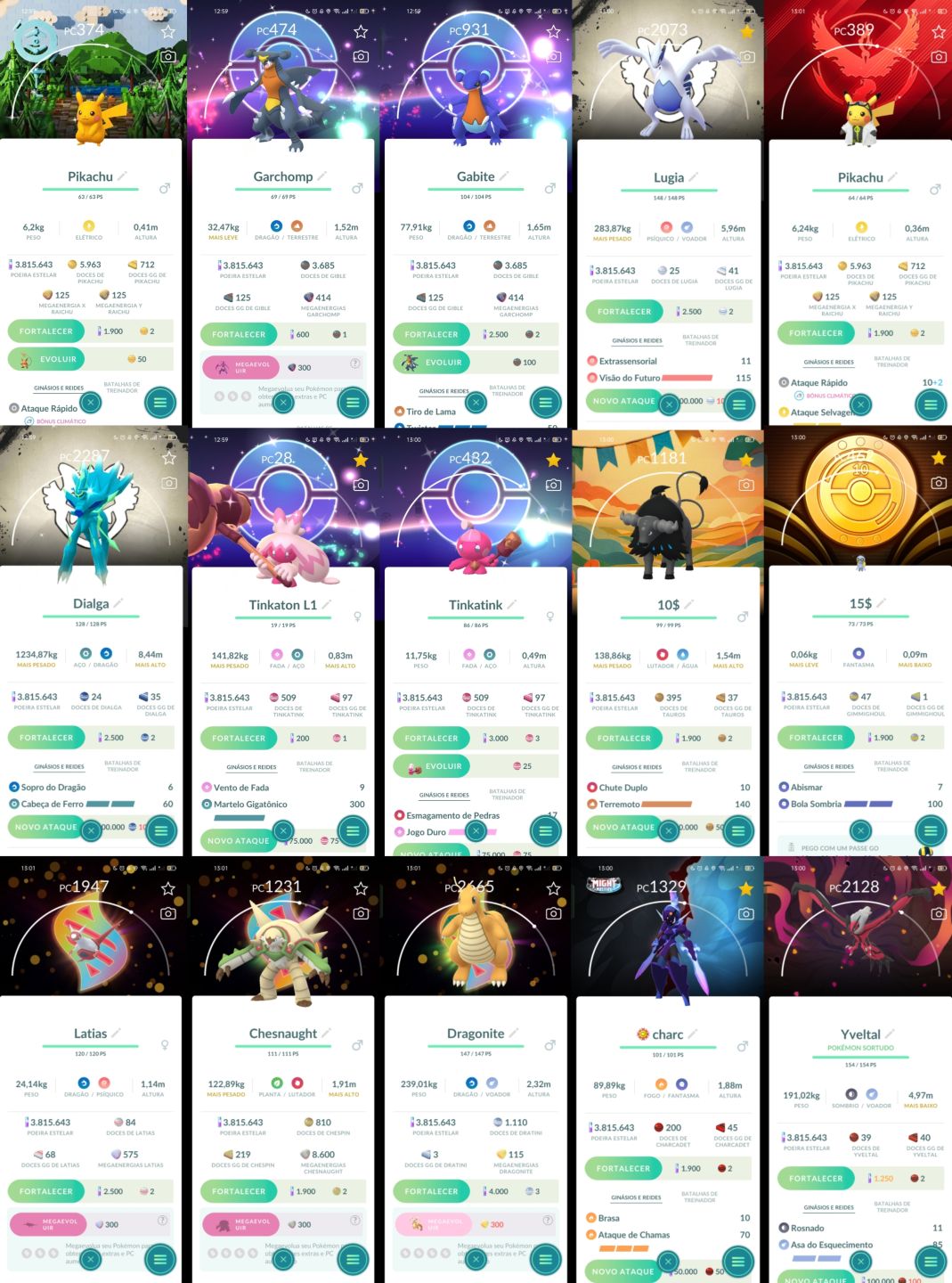 CONTA POKEGO - LVL 72 - ANO 2020 - 638 BRILHANTES - 100 MEGA EVOLUÇÕES