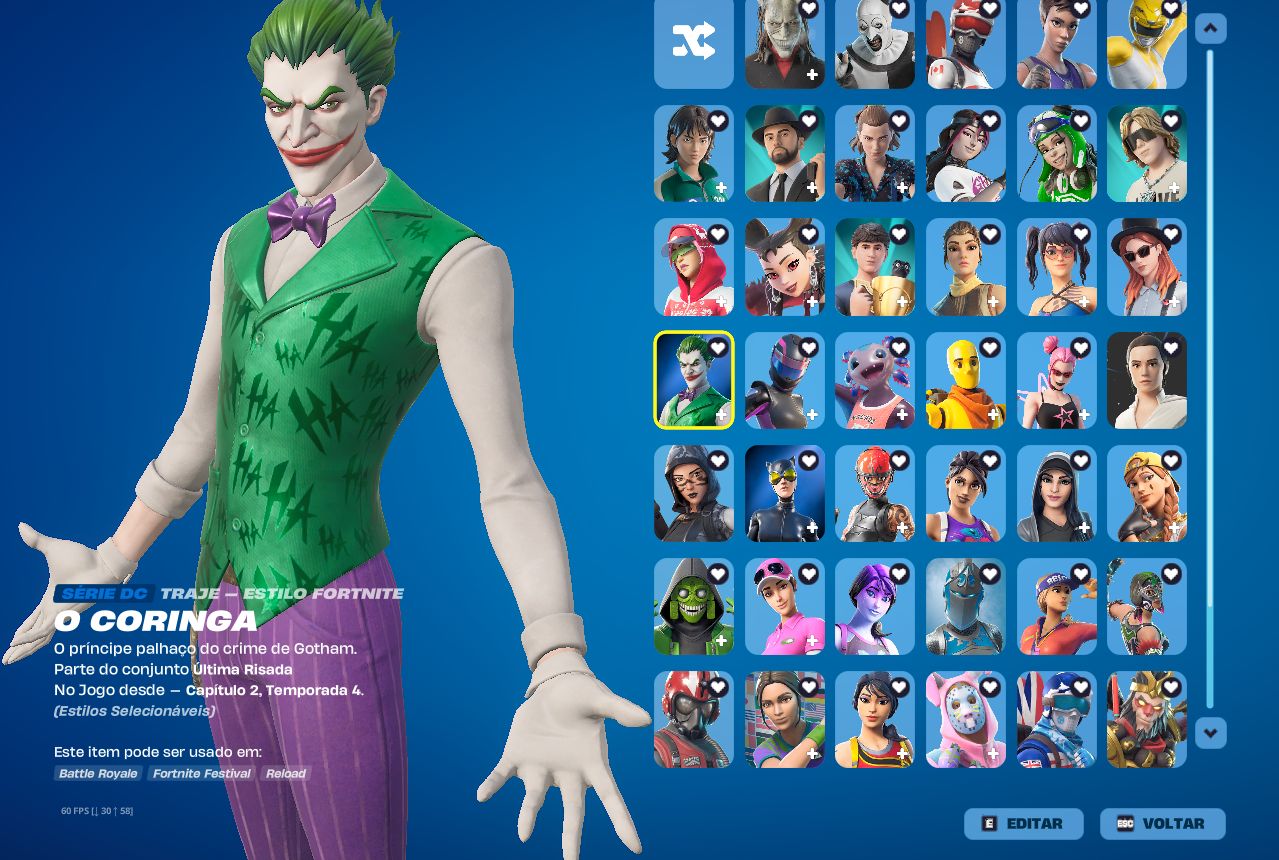 Conta Fortnite desde Capitulo 1 Season 4, 166 skins, 130 picaretas