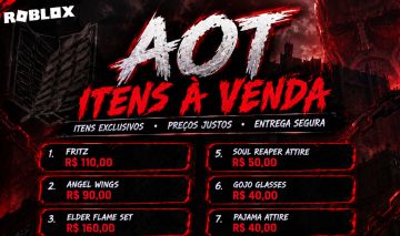 AOT ROBLOX ITENS EXCLUSIVOS À VENDA | FRITZ, ANGEL WINGS, ELDER FLAME E MAIS!