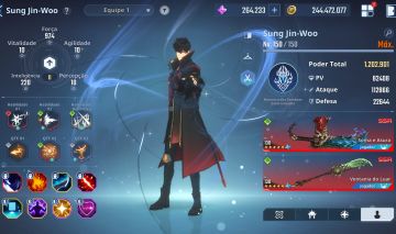 Conta Solo Levling Ending Game Lvl 150, 260K de NUCLEOS Vento, Trevas e Fogo C5+