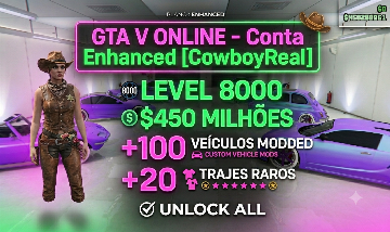 CONTA GTA 5 UPADA LVL 8000 | $450 MILHÕES | 100+ CARROS MODDED | FULL UNLOCK
