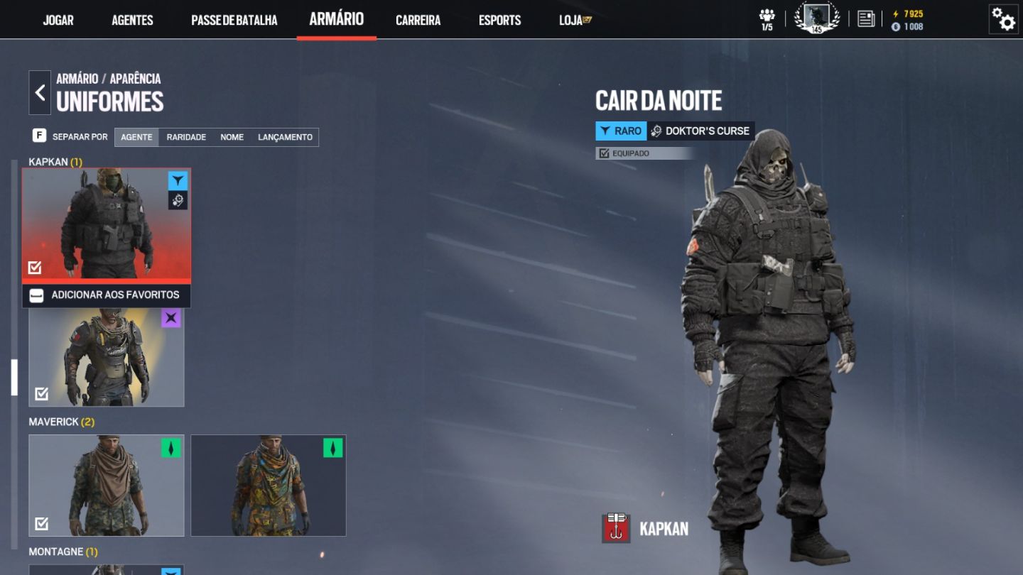 Conta Ubisoft, RAINBOW SIX SIEGE PC.