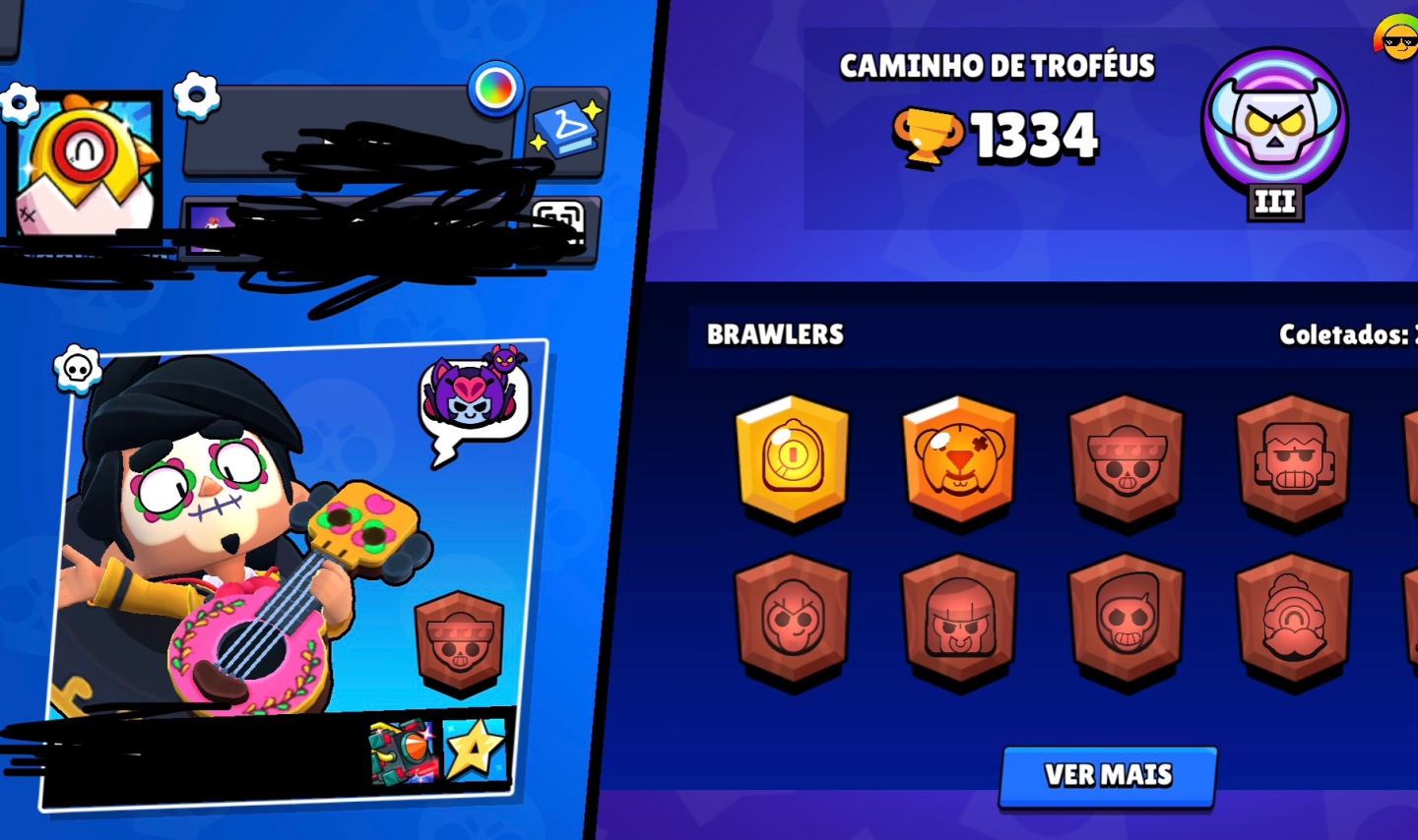 Conta brawl stars iniciante com skins com mto ouro e ponto de poder