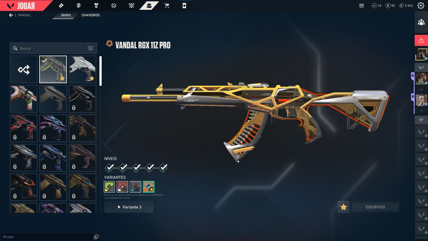 CONTA VALORANT COM 2 VANDAL, 1 FACA, 1 PASSE ETC