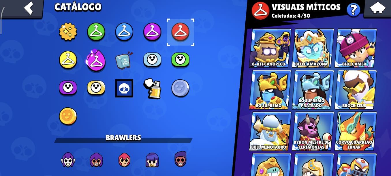 CONTA BRAWL STARS ANTIGA (2019) 96/100 BRAWLERS
