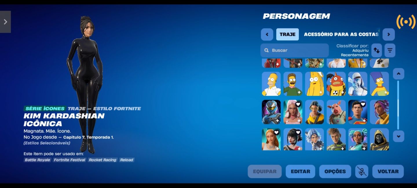 Conta Fortnite +30 skin (Kim kardashian, Ice spice)