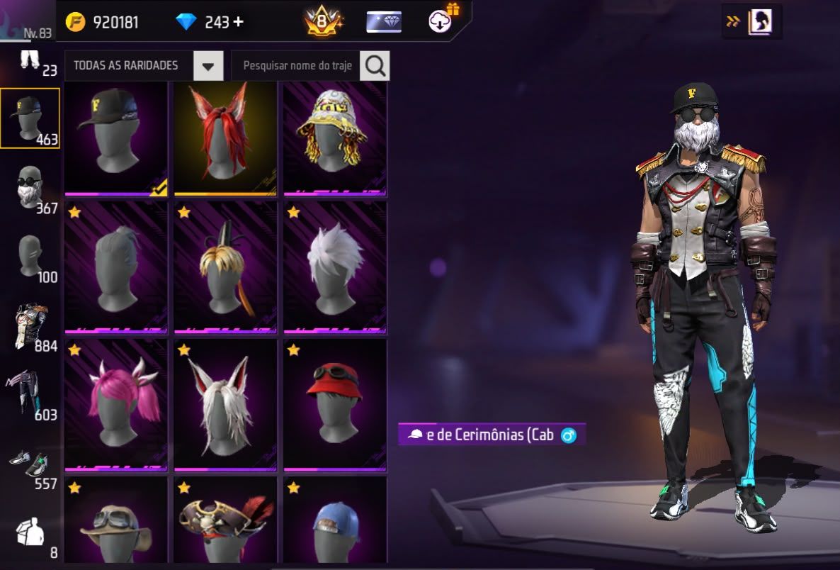 Conta Free Fire Level 83 com Segundo Passe 7 Angelicais 850+ Peitorais Prime 8