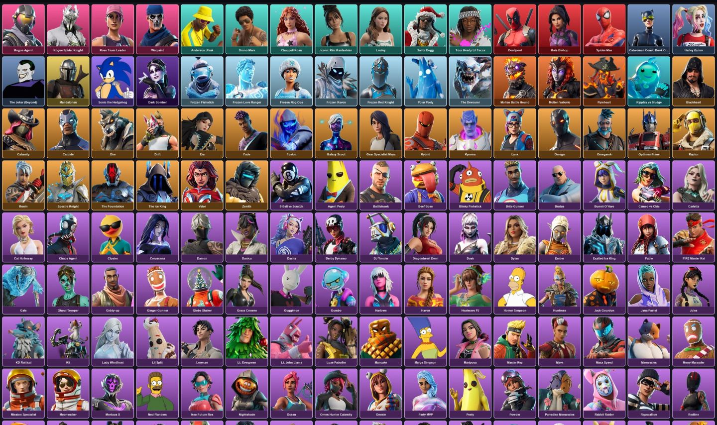 Conta 221 Skins - Rogue Spider Knight - Merry Mint Axe - Take The L - STW DELUXE