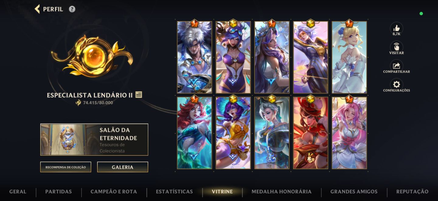 Conta main mid mas com muitas outras skins de outras rotas