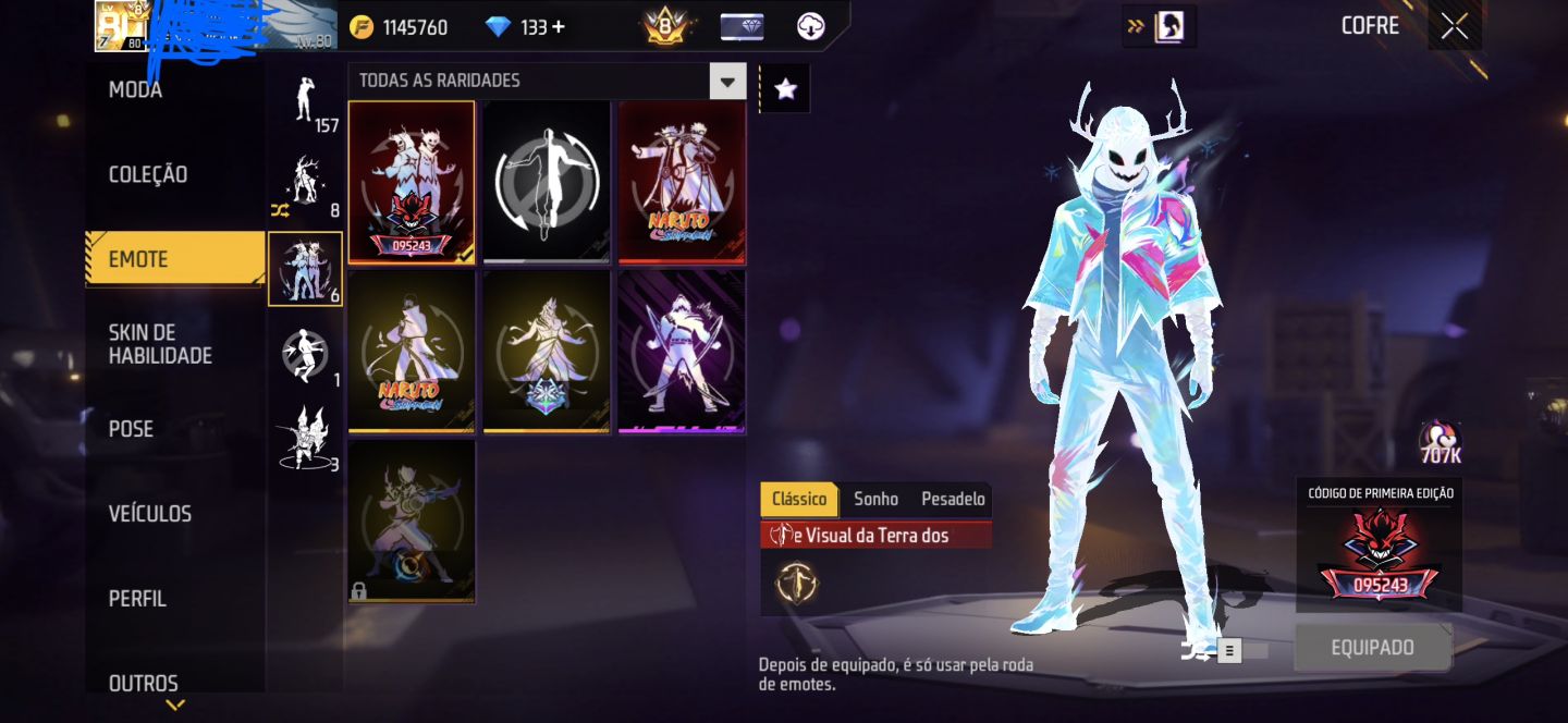 Conta de Free Fire Level 80