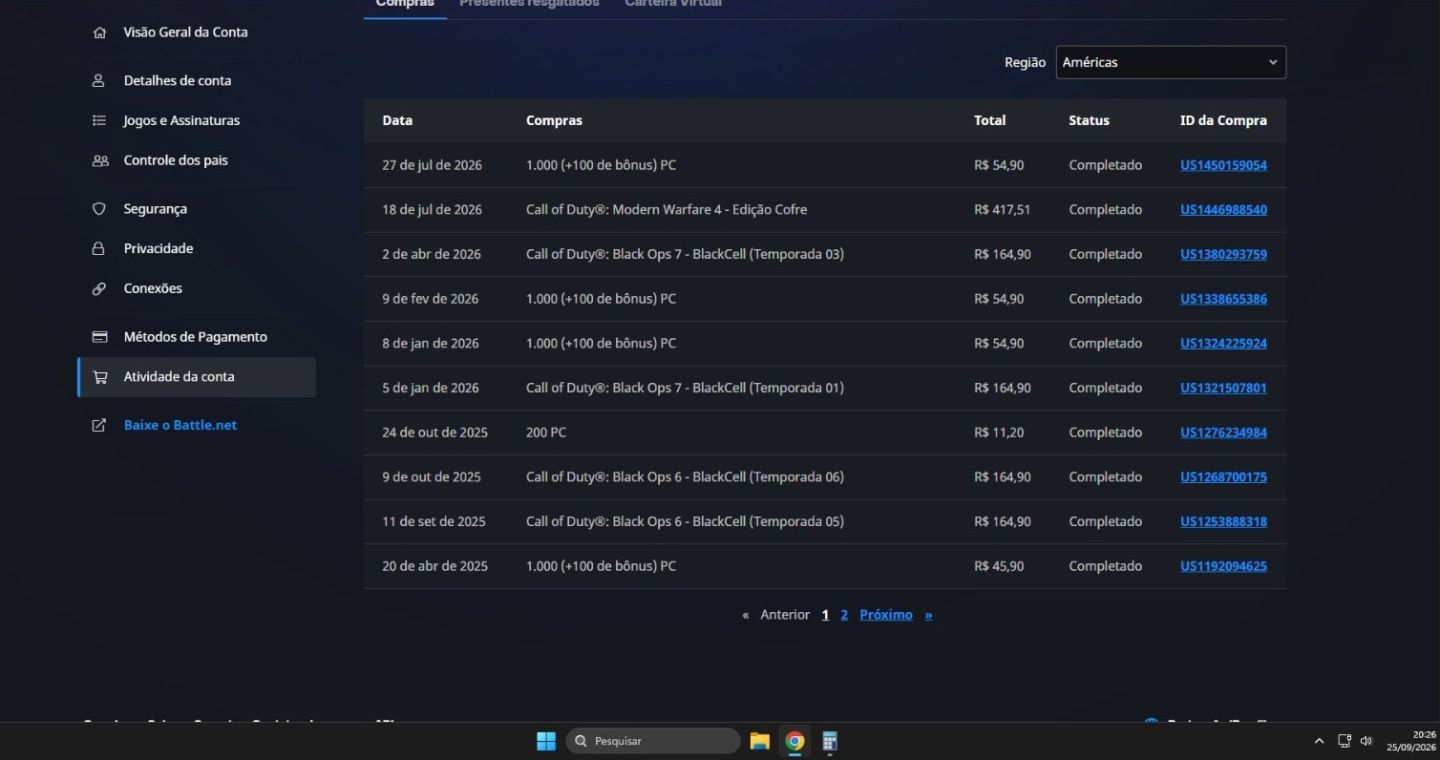 CONTA WARZONE LEVEL 1K COM SKINS E JOGOS BO6 E MW4 ED COFRE ADQUIRIDO