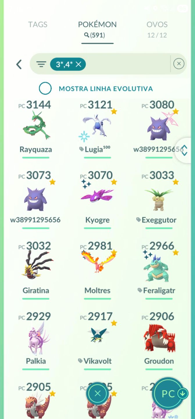 Pokémon Go Nível 70 (progresso 56,2M / 8M), 142.150 XP, 2018, nunca banido, PvP