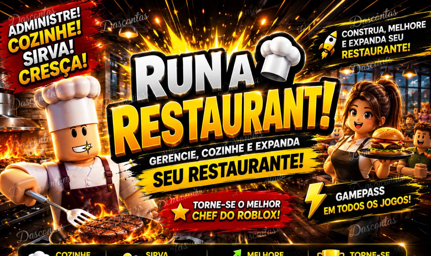 RUN A RESTAURANT - TODAS AS GAMEPASS- 50% OFF - GERENCIE UM RESTAURANTE