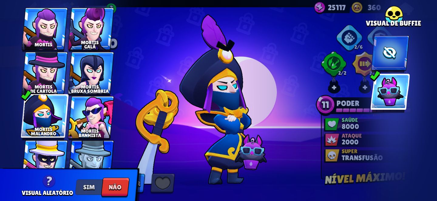 Conta de Brawl Stars com muitas skins