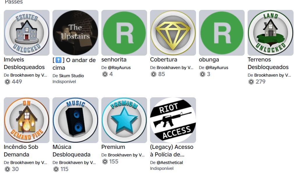 Conta de roblox com gamepasses de Brookheaven ( LEIA O AVISO )