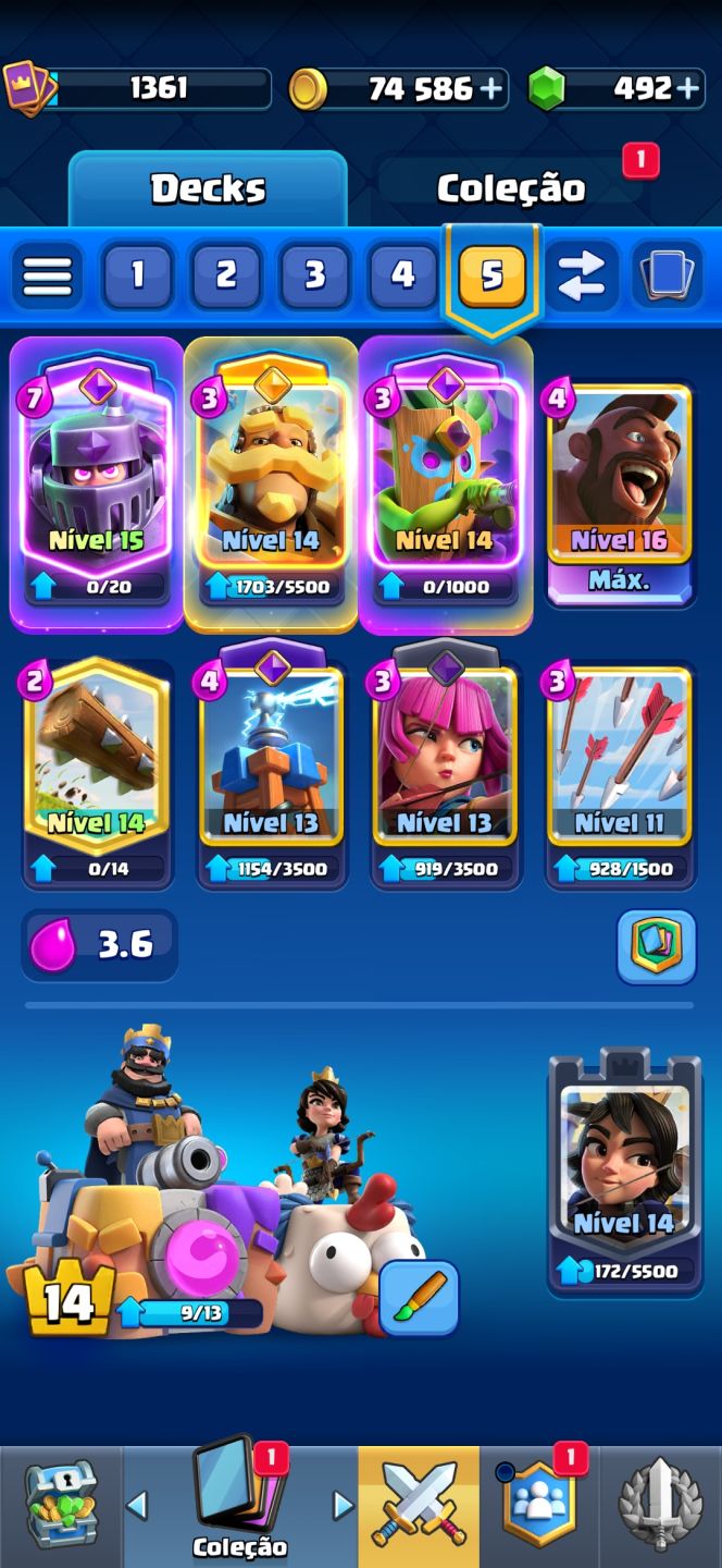 CONTA CLASH ROYALE 9630 TROFÉUS | NÍVEL 14 | CARTAS MÁXIMAS
