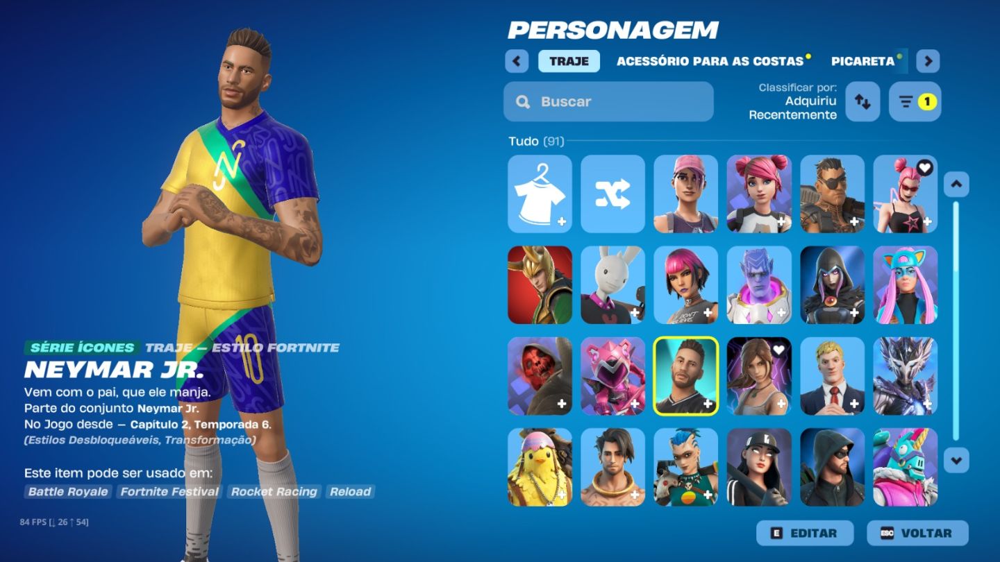 CONTA FORTNITE COM ITENS RAROS (MACHADO LEVIATHAN, TONY STARK E ETC)