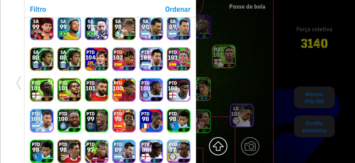 CONTA DE EFOOTBALL MOBILE COM NEYMAR E MESSI DO PACK, AGÜERO E TÉCNICO CRUYFF!!!