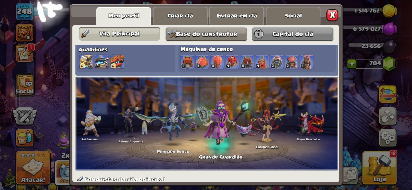 CV 18 SEMI-FULL CONTA BOA PRA LIGA DE CLANS
