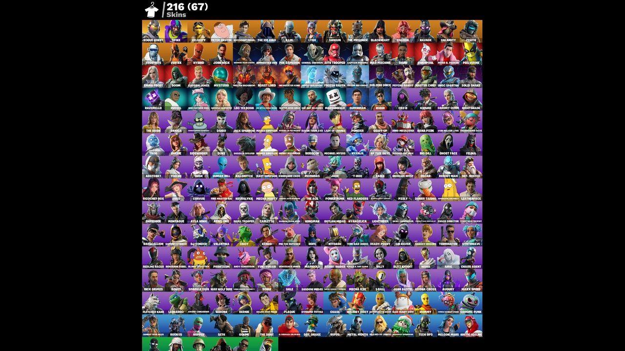 CONTA FORTNITE 216 SKINS PRIMEIRO EMAIL ROBOCOB RARIDADE + 1.300 VBUCKS