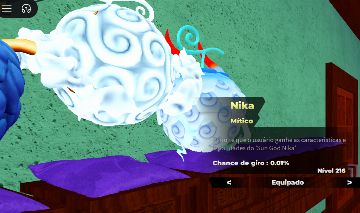 Conta de Fruit batlegrouds (nika level 200 + okuchi+ 2xp + 10k de gemas)