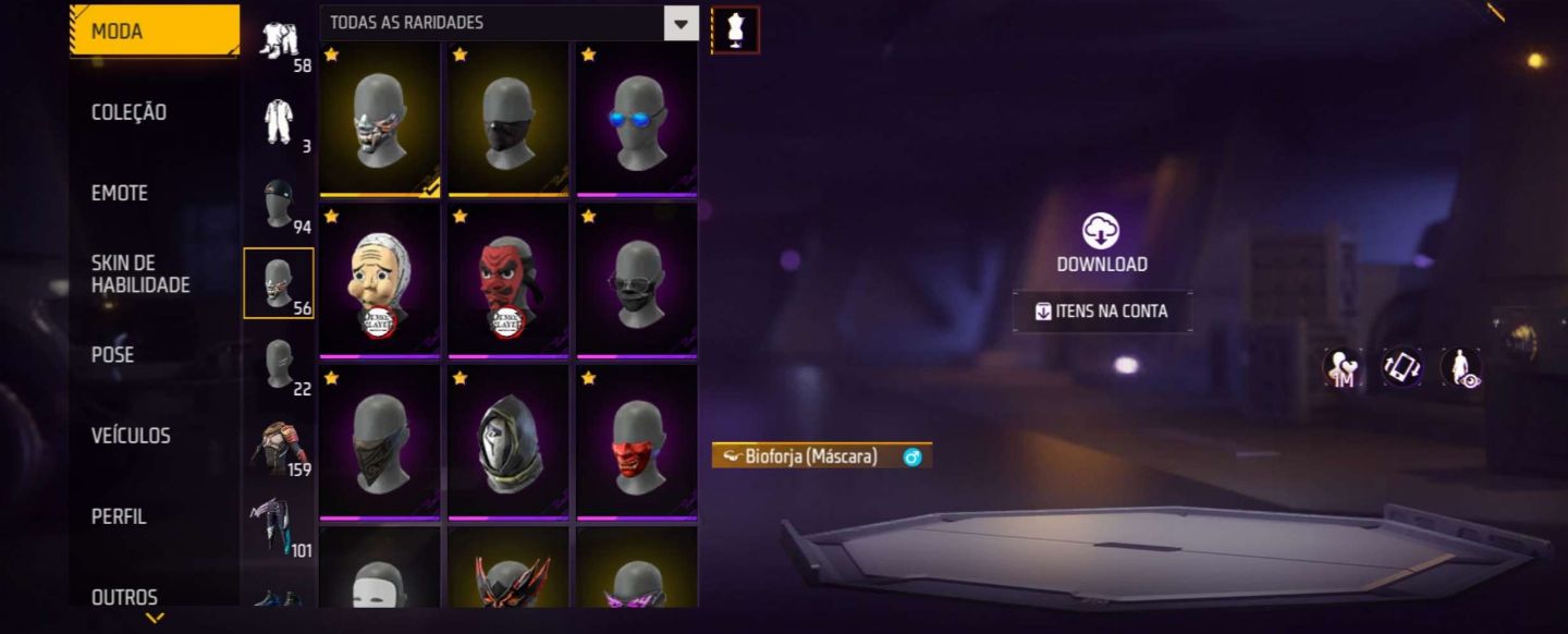 Conta de free fire basica com duas angelical e skin do ferreira 7