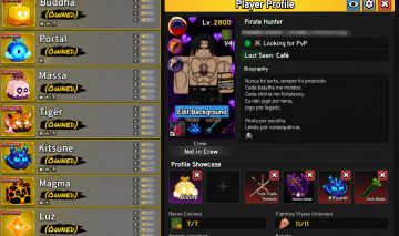 Conta de blox fruits, varias frutas permanentes, 5 slots e TODAS as gamepasses